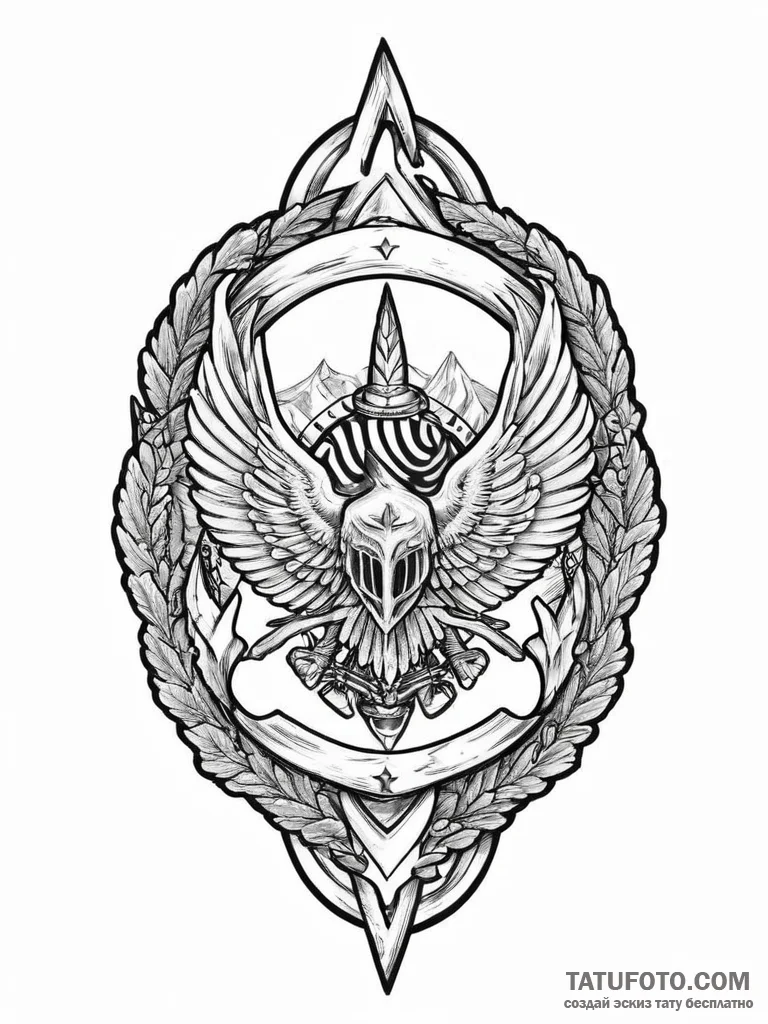 Tattoo sketch military emblem - эскиз тату (№1756055869_0, 24.08.2025 17:17) — Tatufoto.com