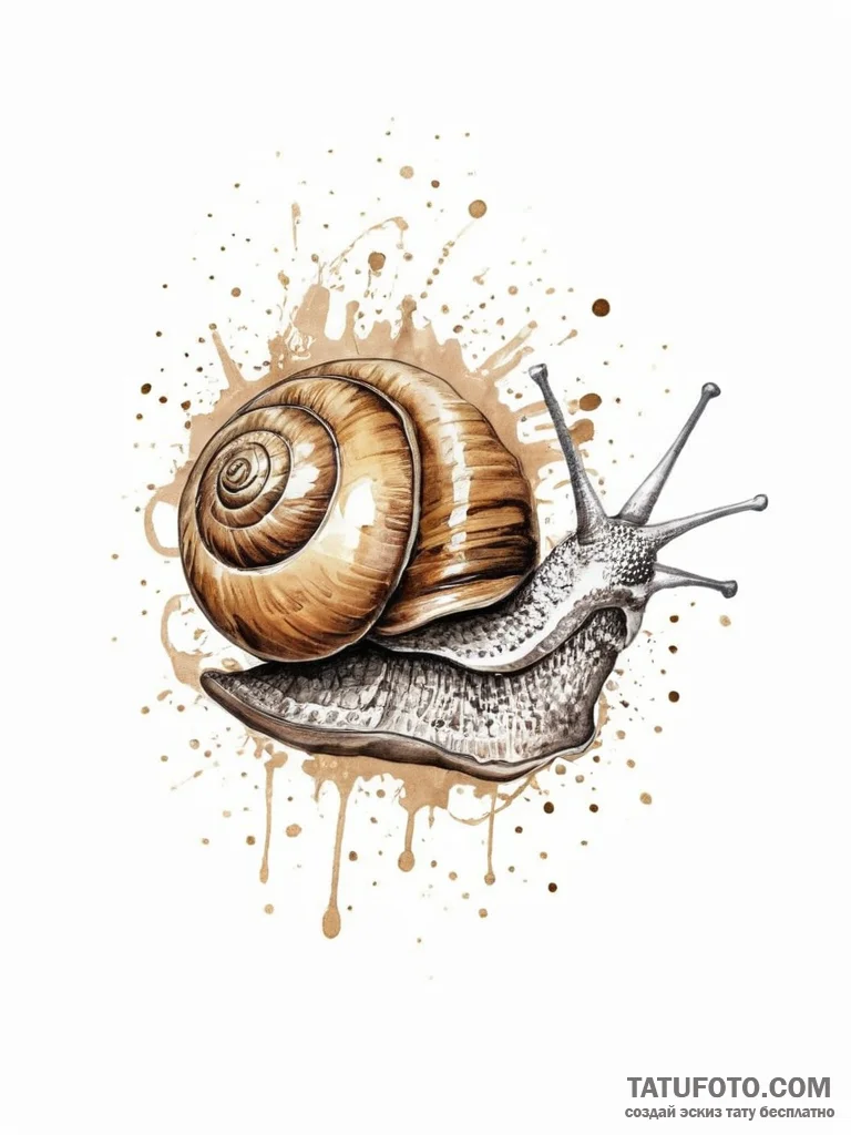 Tattoo sketch snail, tattoo sketch design, wa... - эскиз тату (№1756057236_0, 24.08.2025 17:40) — Tatufoto.com