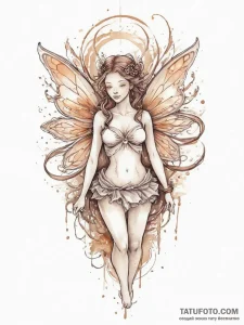 Tattoo sketch fairy with light, tattoo sketch... - эскиз тату (№1756057626_0, 24.08.2025 17:47) — Tatufoto.com