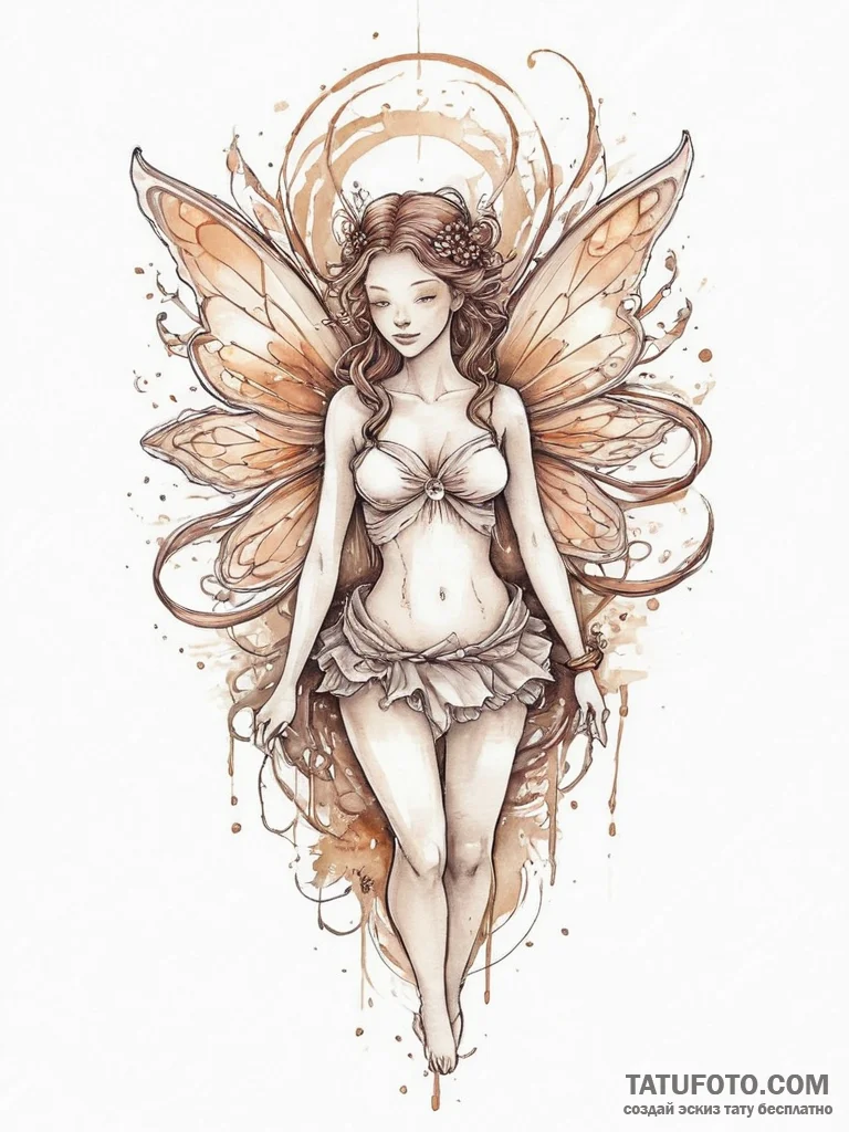 Tattoo sketch fairy with light, tattoo sketch... - эскиз тату (№1756057626_0, 24.08.2025 17:47) — Tatufoto.com