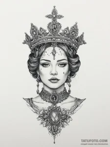 Tattoo sketch queen tattoo, artistic tattoo s... - эскиз тату (№1756058018_0, 24.08.2025 17:53) — Tatufoto.com