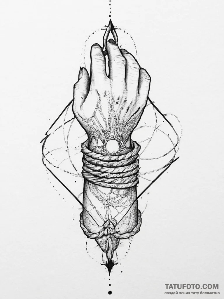 Tattoo sketch rope, ink illustration for tatt... - эскиз тату (№1756063167_0, 24.08.2025 19:19) — Tatufoto.com