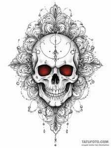 Tattoo sketch skull, ink illustration for tat... - эскиз тату (№1756065593_0, 24.08.2025 19:59) — Tatufoto.com