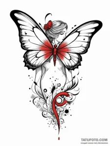 Tattoo sketch butterfly girl tattoo, tattoo f... - эскиз тату (№1756066599_0, 24.08.2025 20:16) — Tatufoto.com
