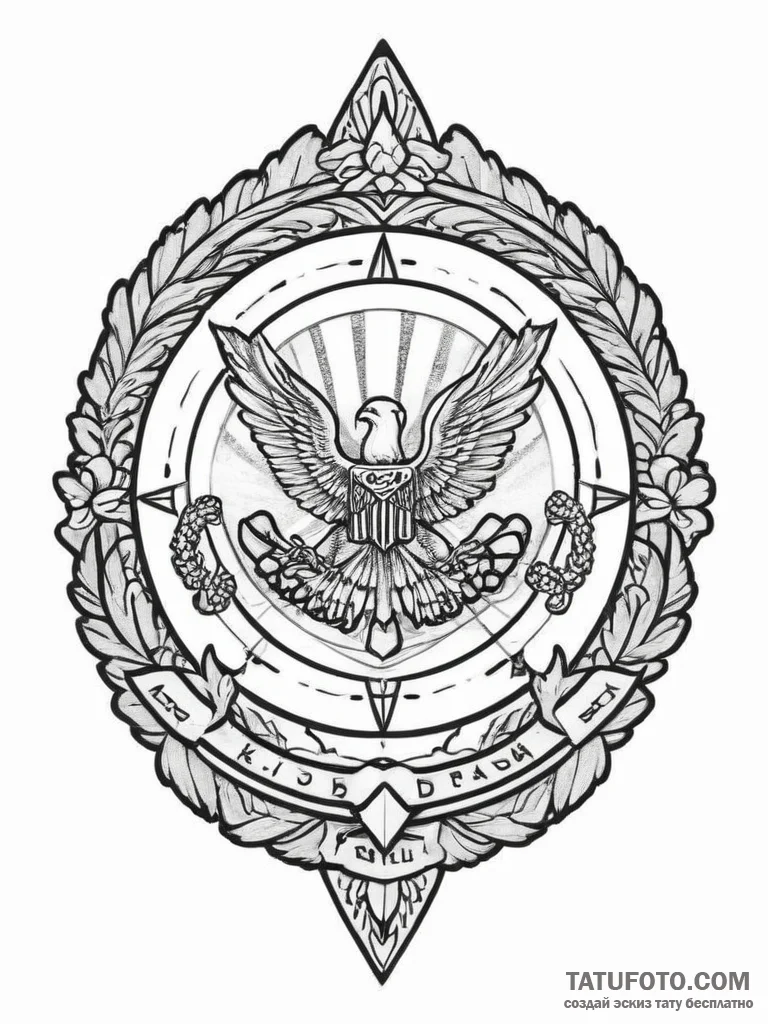 Tattoo sketch military emblem, tattoo drawing... - эскиз тату (№1756067606_0, 24.08.2025 20:33) — Tatufoto.com