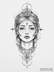 Tattoo sketch holy person, tattoo flash sheet... - эскиз тату (№1756077687_0, 24.08.2025 23:21) — Tatufoto.com