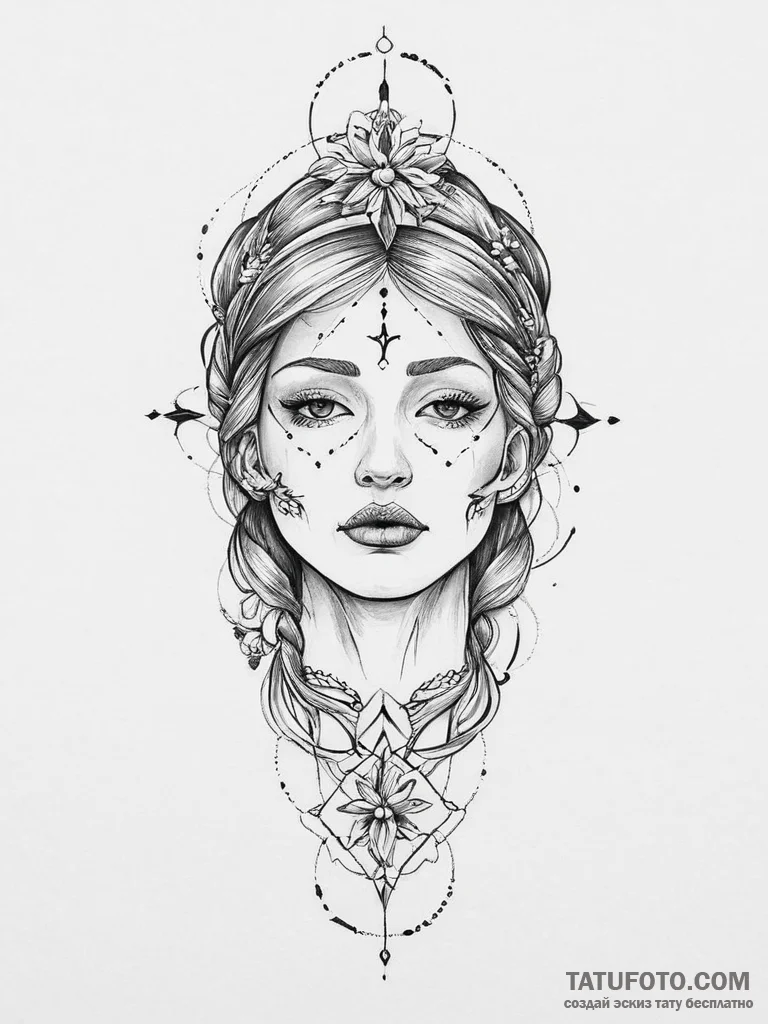 Tattoo sketch holy person, tattoo flash sheet... - эскиз тату (№1756077687_0, 24.08.2025 23:21) — Tatufoto.com