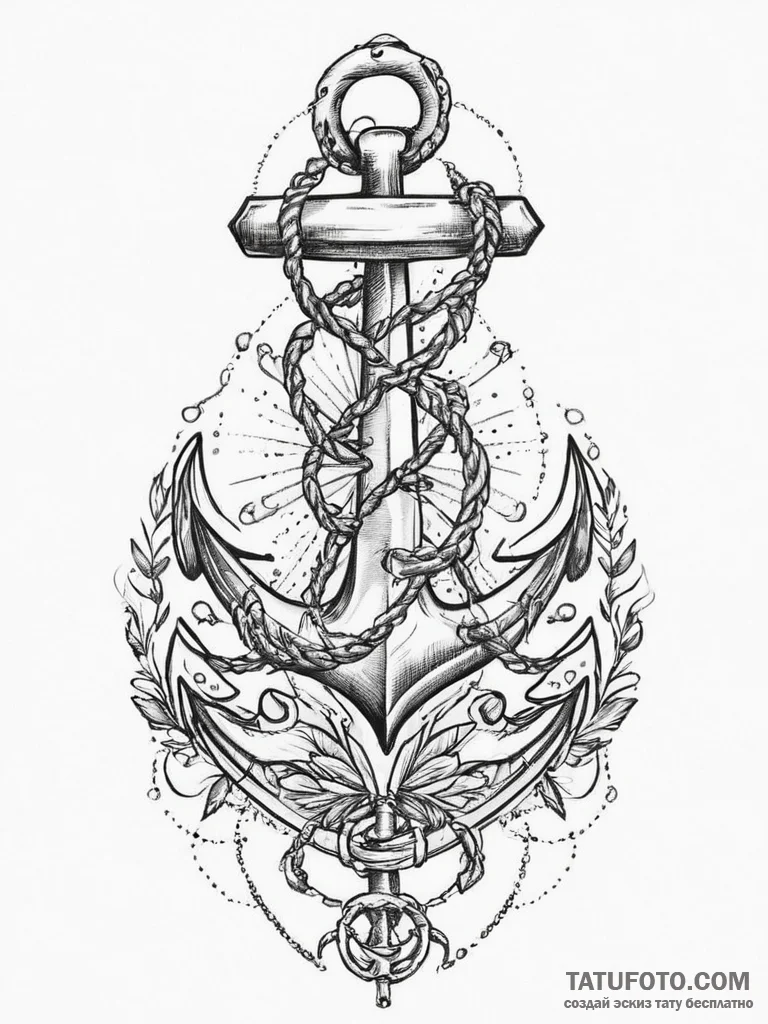Tattoo sketch anchor, tattoo flash sheet desi... - эскиз тату (№1756079280_0, 24.08.2025 23:48) — Tatufoto.com