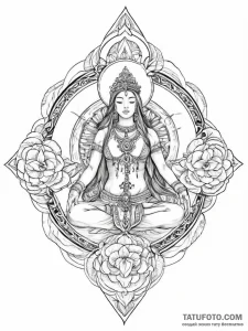 Tattoo sketch sacred narrative - эскиз тату (№1756079475_0, 24.08.2025 23:51) — Tatufoto.com