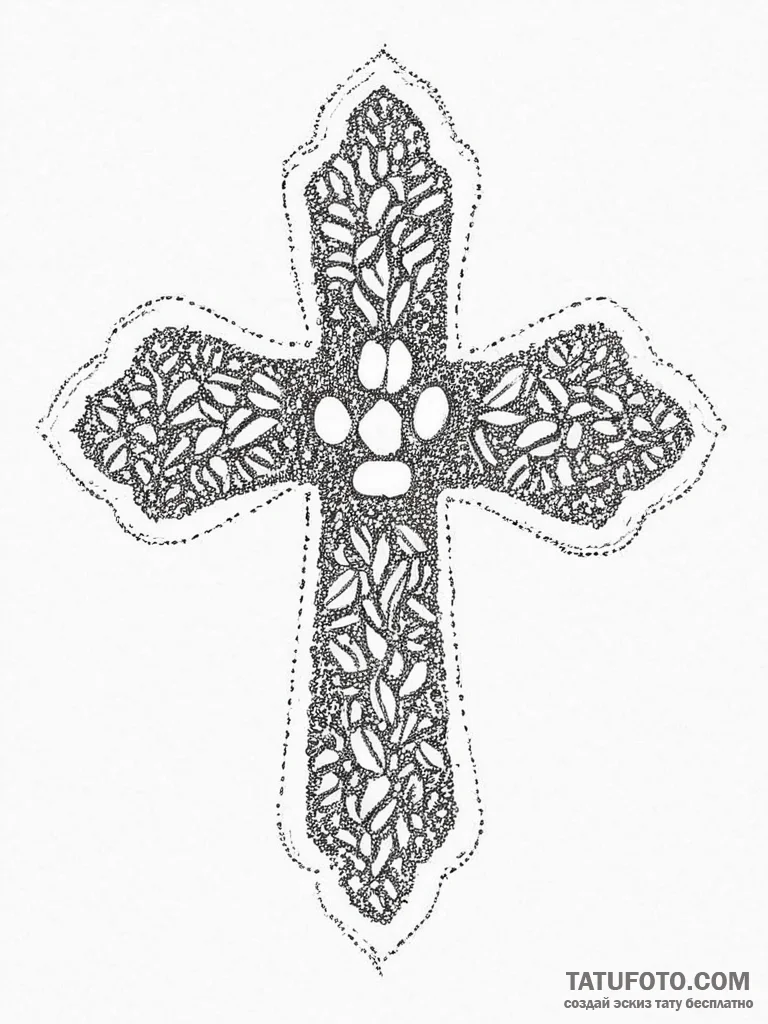 Tattoo sketch vet animal paw print and cross,... - эскиз тату (№1756079675_0, 24.08.2025 23:54) — Tatufoto.com