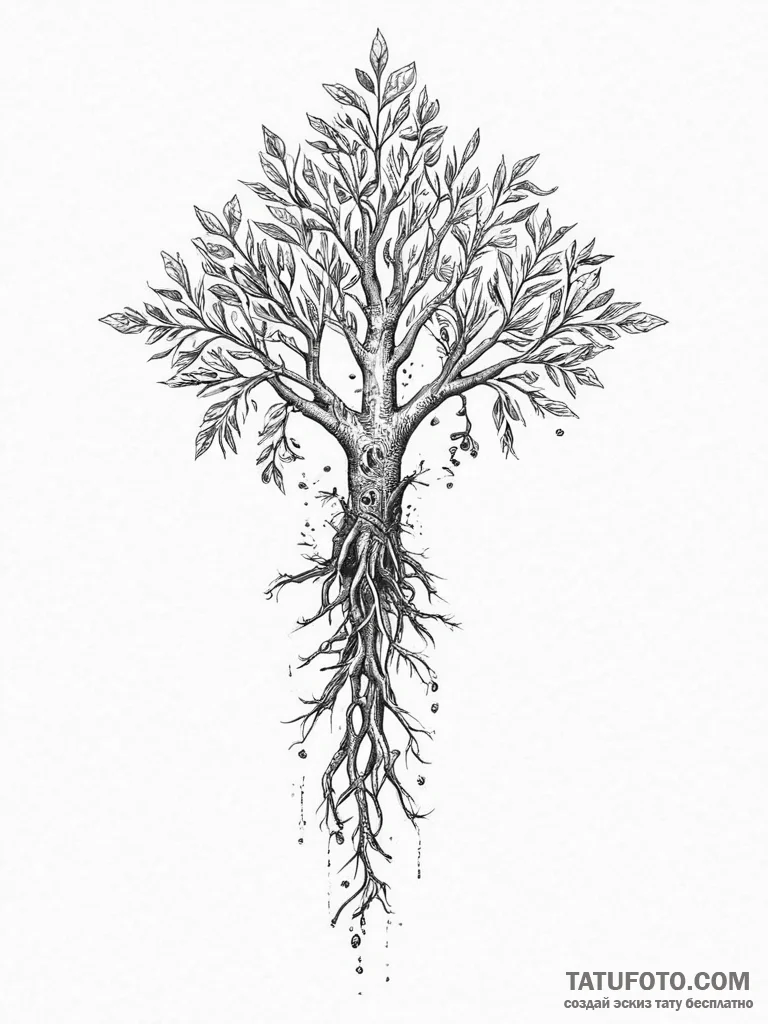 Tattoo sketch узор в виде корней дерева, arti... - эскиз тату (№1756081073_0, 25.08.2025 00:17) — Tatufoto.com