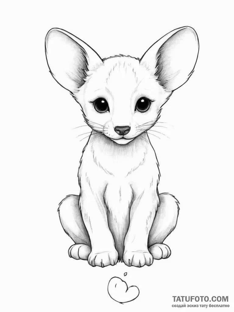Tattoo sketch cute animal tattoo - эскиз тату (№1756082058_0, 25.08.2025 00:34) — Tatufoto.com