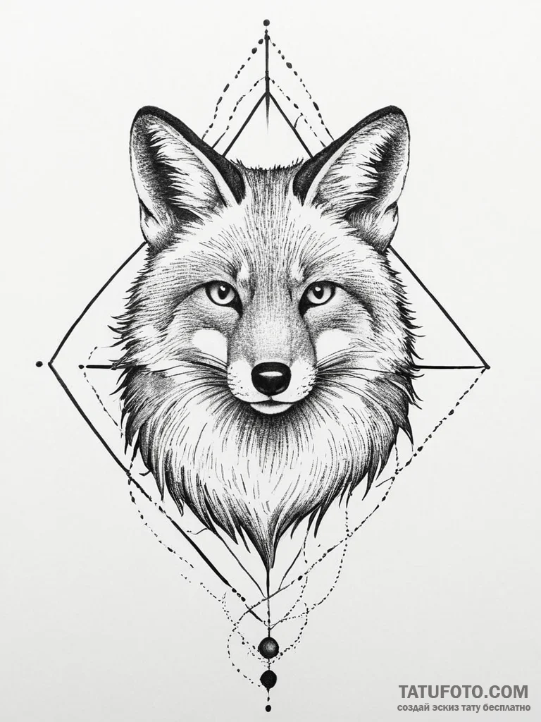 Tattoo sketch fox tattoo, ink illustration fo... - эскиз тату (№1756082848_0, 25.08.2025 00:47) — Tatufoto.com