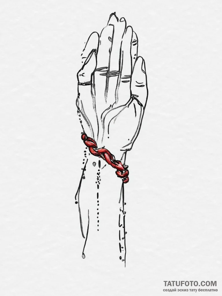 Tattoo sketch hands with a chain, tattoo draw... - эскиз тату (№1756083446_0, 25.08.2025 00:57) — Tatufoto.com
