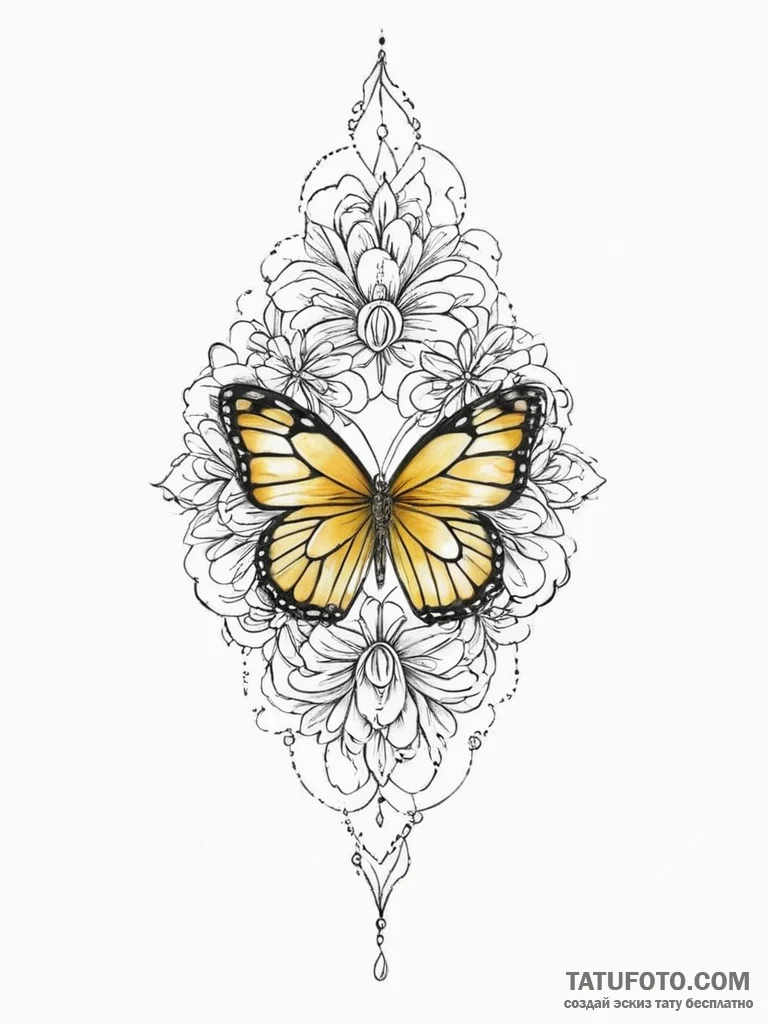 Tattoo sketch yellow - эскиз тату (№1756083645_0, 25.08.2025 01:00) — Tatufoto.com