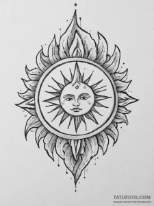 Tattoo sketch slavic sun symbol with a fire,... - эскиз тату (№1756084637_0, 25.08.2025 01:17) — Tatufoto.com