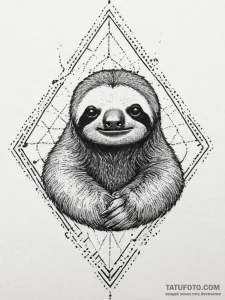 Tattoo sketch sloth, concept art for tattoo,... - эскиз тату (№1756084839_0, 25.08.2025 01:20) — Tatufoto.com