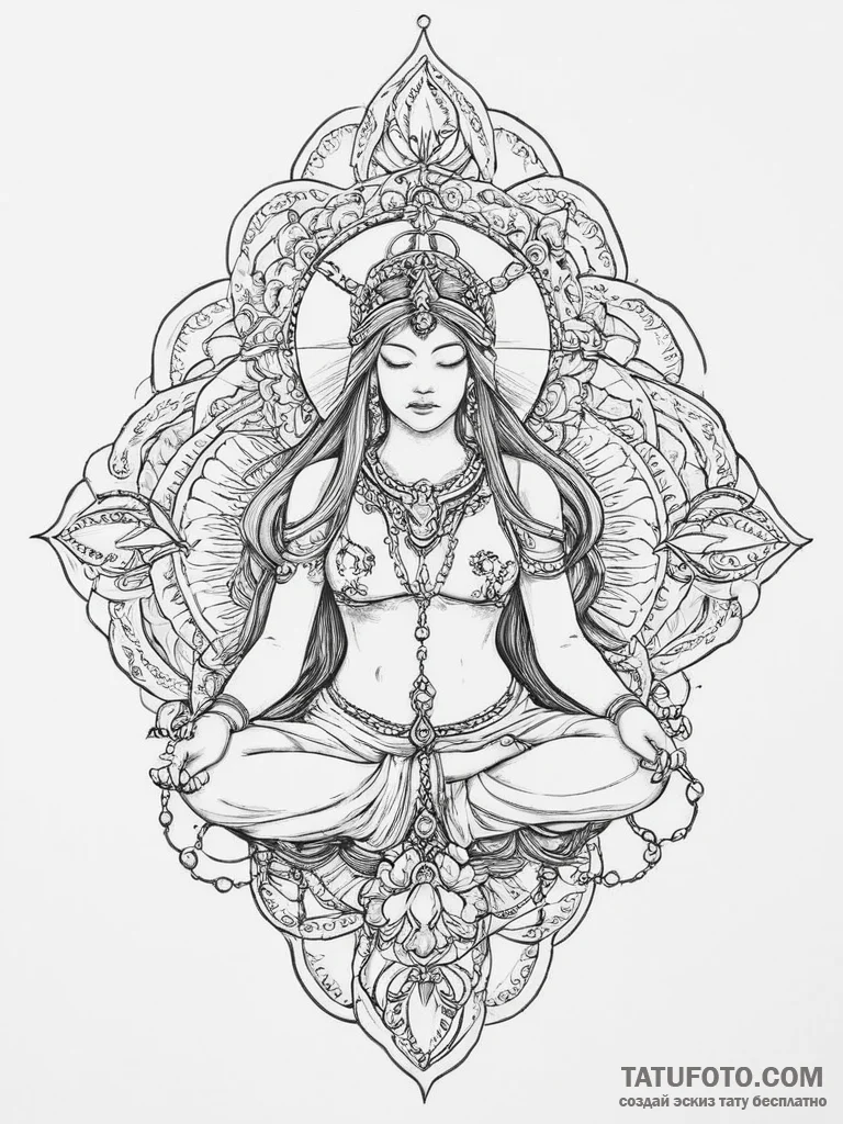 Tattoo sketch sacred portrayal - эскиз тату (№1756085231_0, 25.08.2025 01:27) — Tatufoto.com