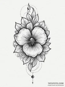 Tattoo sketch bachelor's button, tattoo sketc... - эскиз тату (№1756085428_0, 25.08.2025 01:30) — Tatufoto.com