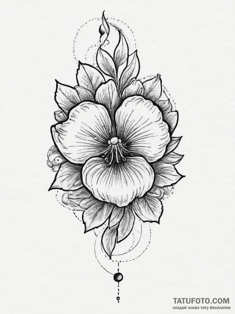 Tattoo sketch bachelor's button, tattoo sketc... - эскиз тату (№1756085428_0, 25.08.2025 01:30) — Tatufoto.com