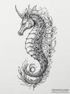 Tattoo sketch hippocampus, tattoo flash sheet... - эскиз тату (№1756085626_0, 25.08.2025 01:33) — Tatufoto.com
