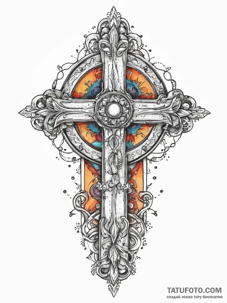 Tattoo sketch cosmic fount, tattoo flash shee... - эскиз тату (№1756086421_0, 25.08.2025 01:47) — Tatufoto.com