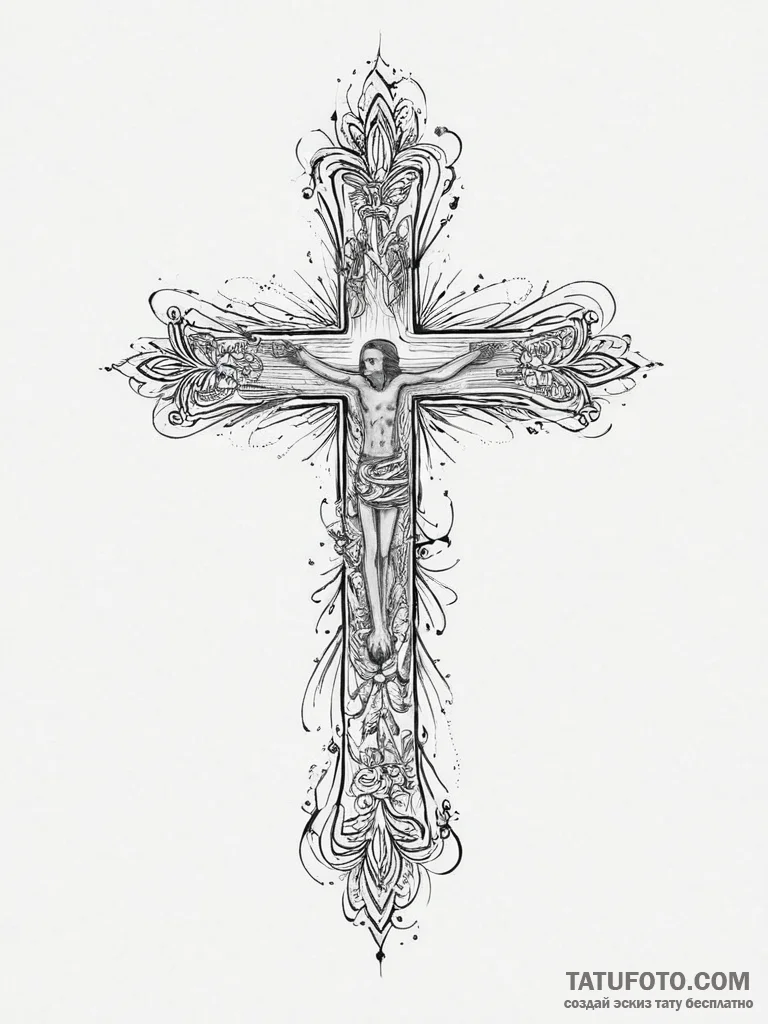 Tattoo sketch spiritual portrayal, tattoo dra... - эскиз тату (№1756087220_0, 25.08.2025 02:00) — Tatufoto.com