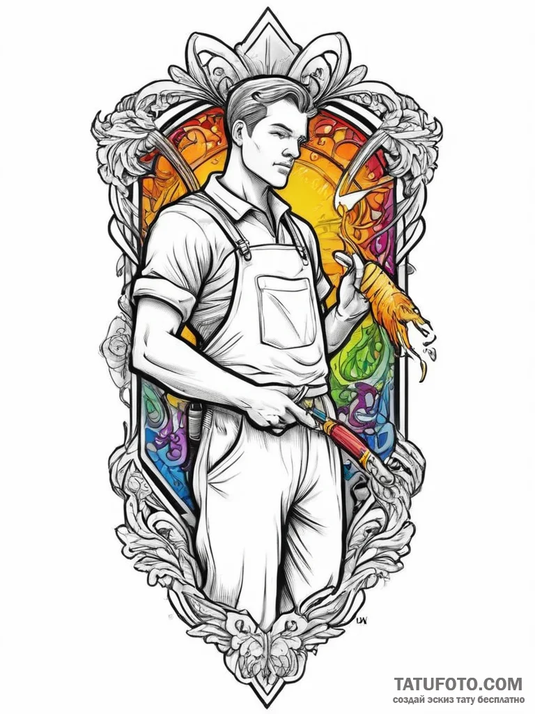 Tattoo sketch janitor cleaning supplies, tatt... - эскиз тату (№1756088812_0, 25.08.2025 02:26) — Tatufoto.com