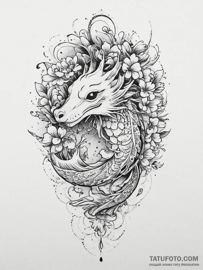 Tattoo sketch kangaroo paw flower, tattoo lin... - эскиз тату (№1756089818_0, 25.08.2025 02:43) — Tatufoto.com