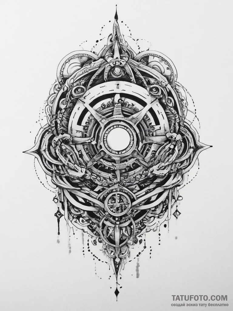 Tattoo sketch череп с механическими деталями,... - эскиз тату (№1756090014_0, 25.08.2025 02:46) — Tatufoto.com