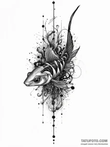Tattoo sketch harlequin rasbora, concept art... - эскиз тату (№1756090599_0, 25.08.2025 02:56) — Tatufoto.com