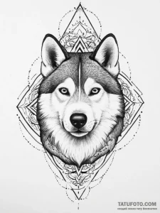 Tattoo sketch siberian husky, tattoo sketch d... - эскиз тату (№1756091574_0, 25.08.2025 03:12) — Tatufoto.com