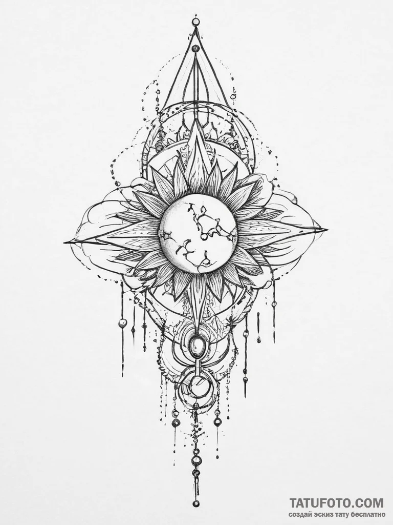 Tattoo sketch cosmic myth, tattoo sketch desi... - эскиз тату (№1756092355_0, 25.08.2025 03:25) — Tatufoto.com