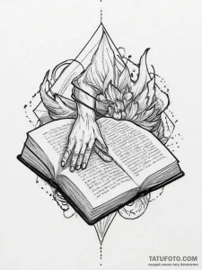 Tattoo sketch hands with a book, tattoo sketc... - эскиз тату (№1756093330_0, 25.08.2025 03:42) — Tatufoto.com