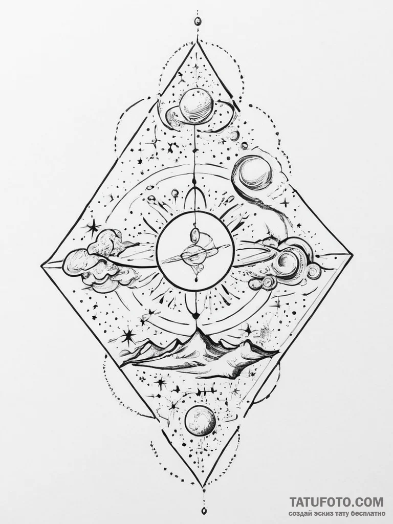 Tattoo sketch cosmic dimension - эскиз тату (№1756094506_0, 25.08.2025 04:01) — Tatufoto.com