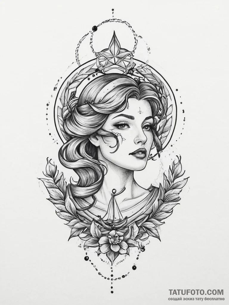 Tattoo sketch goddess tattoo, tattoo line art... - эскиз тату (№1756096085_0, 25.08.2025 04:28) — Tatufoto.com