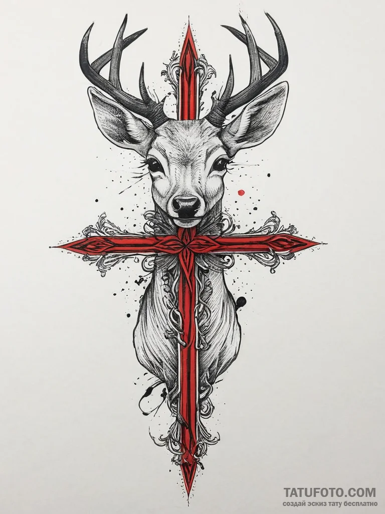 Tattoo sketch elegant doe tattoo, tattoo sket... - эскиз тату (№1756097294_0, 25.08.2025 04:48) — Tatufoto.com