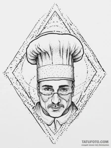 Tattoo sketch baker chef's hat, artistic tatt... - эскиз тату (№1756097895_0, 25.08.2025 04:58) — Tatufoto.com