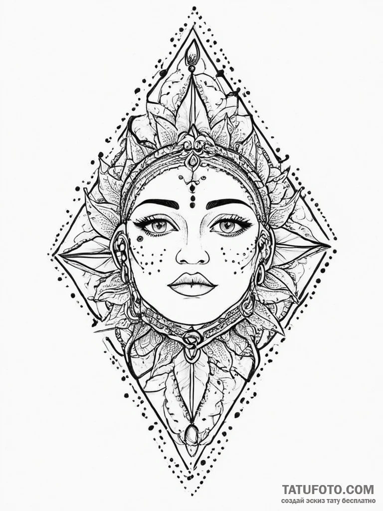 Tattoo sketch spiritual rhythm, concept art f... - эскиз тату (№1756098098_0, 25.08.2025 05:01) — Tatufoto.com