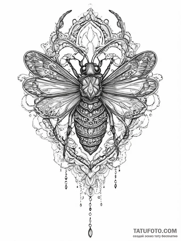 Tattoo sketch lace bug, tattoo line art, neo... - эскиз тату (№1756098500_0, 25.08.2025 05:08) — Tatufoto.com