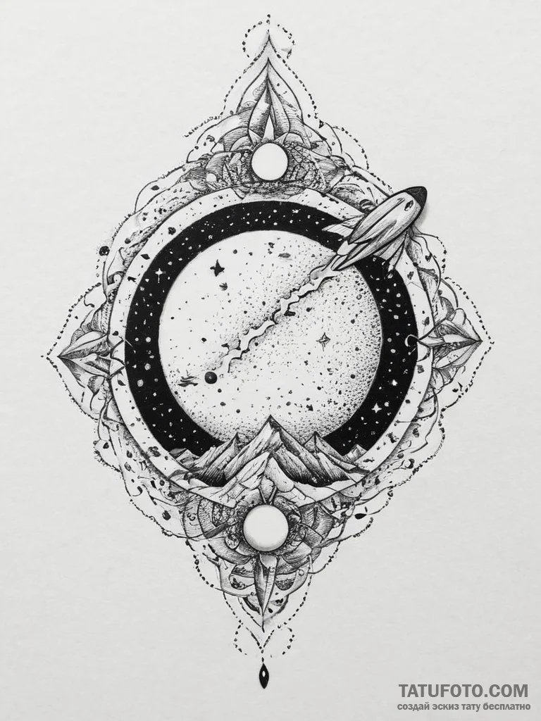 Tattoo sketch cosmic land, tattoo flash sheet... - эскиз тату (№1756098903_0, 25.08.2025 05:15) — Tatufoto.com