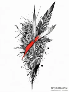 Tattoo sketch blade, ink illustration for tat... - эскиз тату (№1756101293_0, 25.08.2025 05:54) — Tatufoto.com
