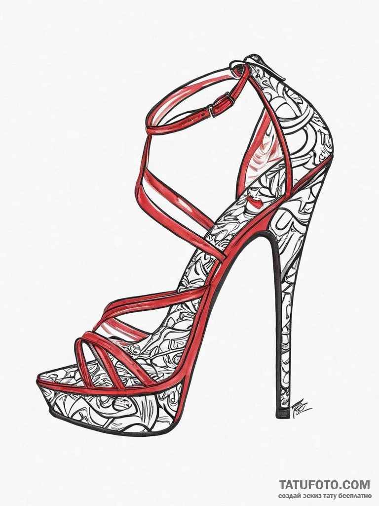 Tattoo sketch high heel tattoo, tattoo drawin... - эскиз тату (№1756102103_0, 25.08.2025 06:08) — Tatufoto.com