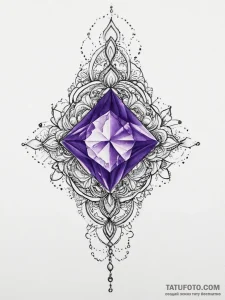 Tattoo sketch amethyst - эскиз тату (№1756102913_0, 25.08.2025 06:21) — Tatufoto.com