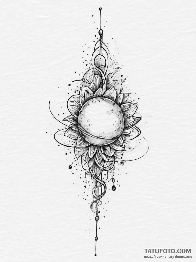 Tattoo sketch blessed universe, ink illustrat... - эскиз тату (№1756103108_0, 25.08.2025 06:25) — Tatufoto.com