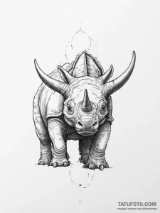 Tattoo sketch triceratops, ink illustration f... - эскиз тату (№1756104303_0, 25.08.2025 06:45) — Tatufoto.com