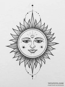 Tattoo sketch sun tattoo, tattoo sketch desig... - эскиз тату (№1756104712_0, 25.08.2025 06:51) — Tatufoto.com