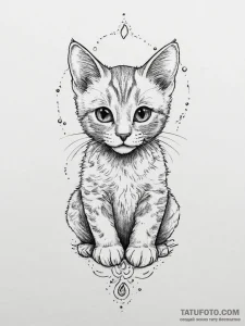 Tattoo sketch playful kitten tattoo, tattoo f... - эскиз тату (№1756105719_0, 25.08.2025 07:08) — Tatufoto.com
