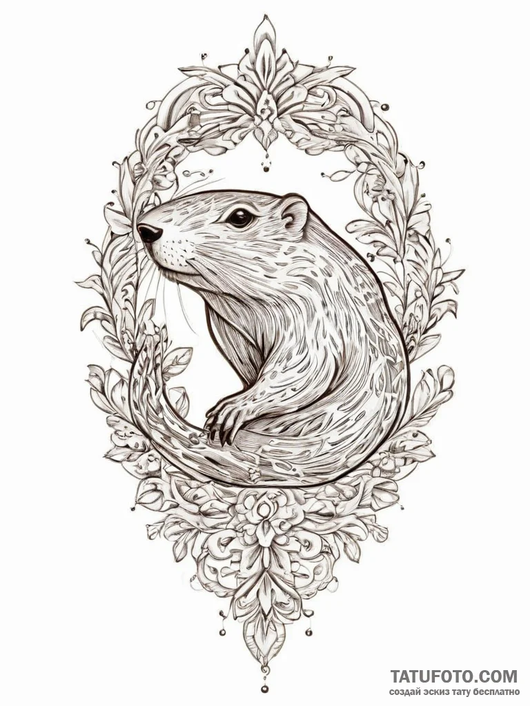 Tattoo sketch gopher, tattoo drawing outline,... - эскиз тату (№1756107514_0, 25.08.2025 07:38) — Tatufoto.com