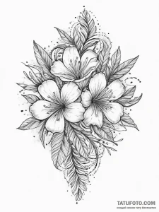 Tattoo sketch oleander, artistic tattoo sketc... - эскиз тату (№1756107720_0, 25.08.2025 07:42) — Tatufoto.com
